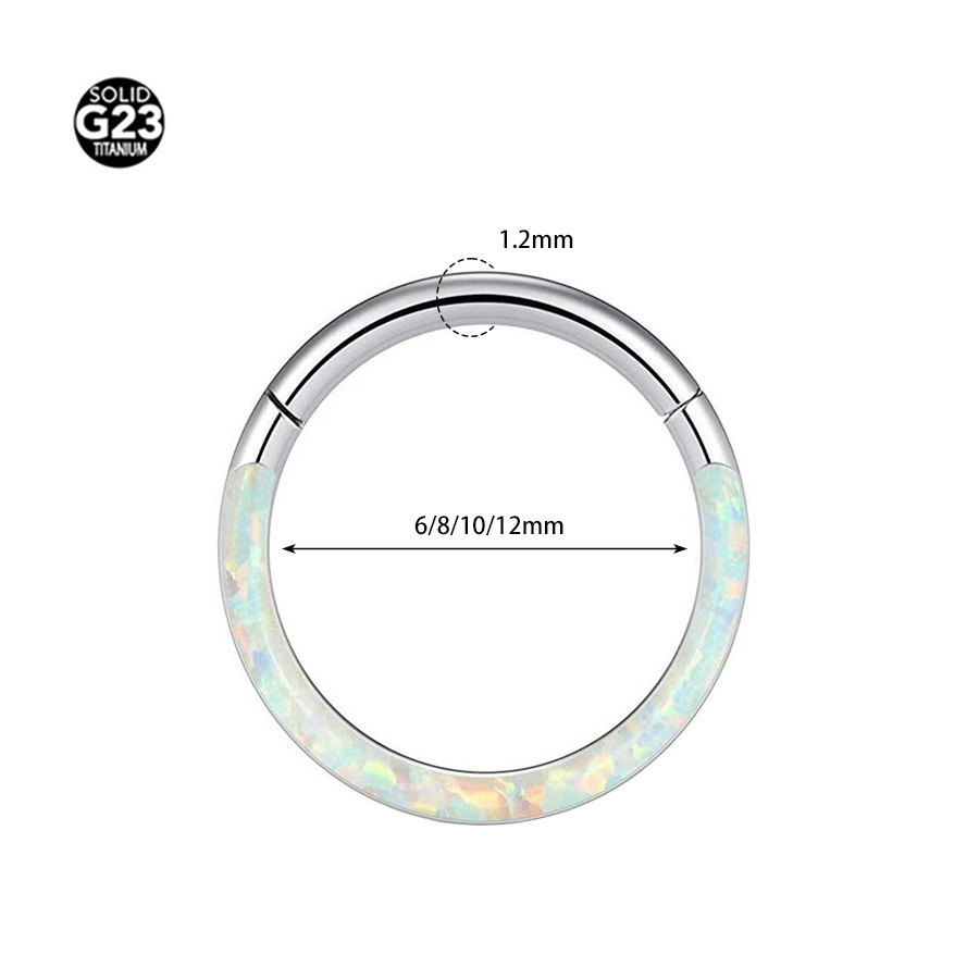 G23 Titanium Opal Punk Nose Ring | 6/8/10/12mm - Image 2