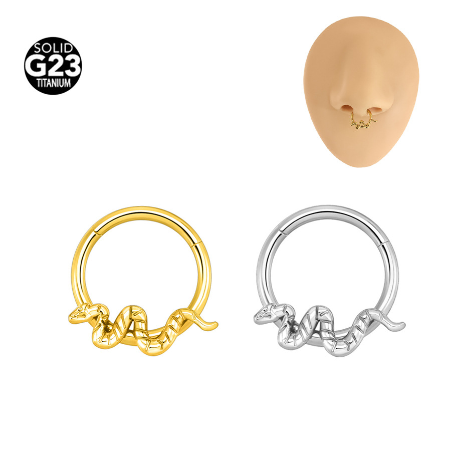 ASTM F136 Titanium Snake Seamless Ring Nose Ring | ID 8/10mm