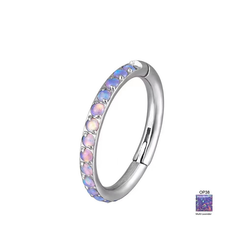 G23 Titanium Opal Nose Ring | 8/10mm Length - Image 5