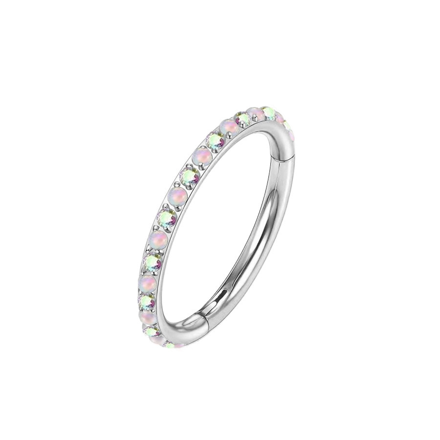 G23 Titanium Opal Nose Ring | 8/10mm Length - Image 4