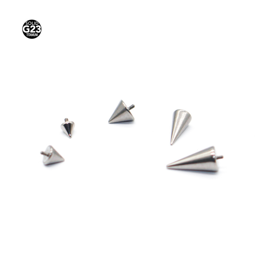 G23 Titanium Spike Anodized Externally Threaded Labret Stud - Image 5