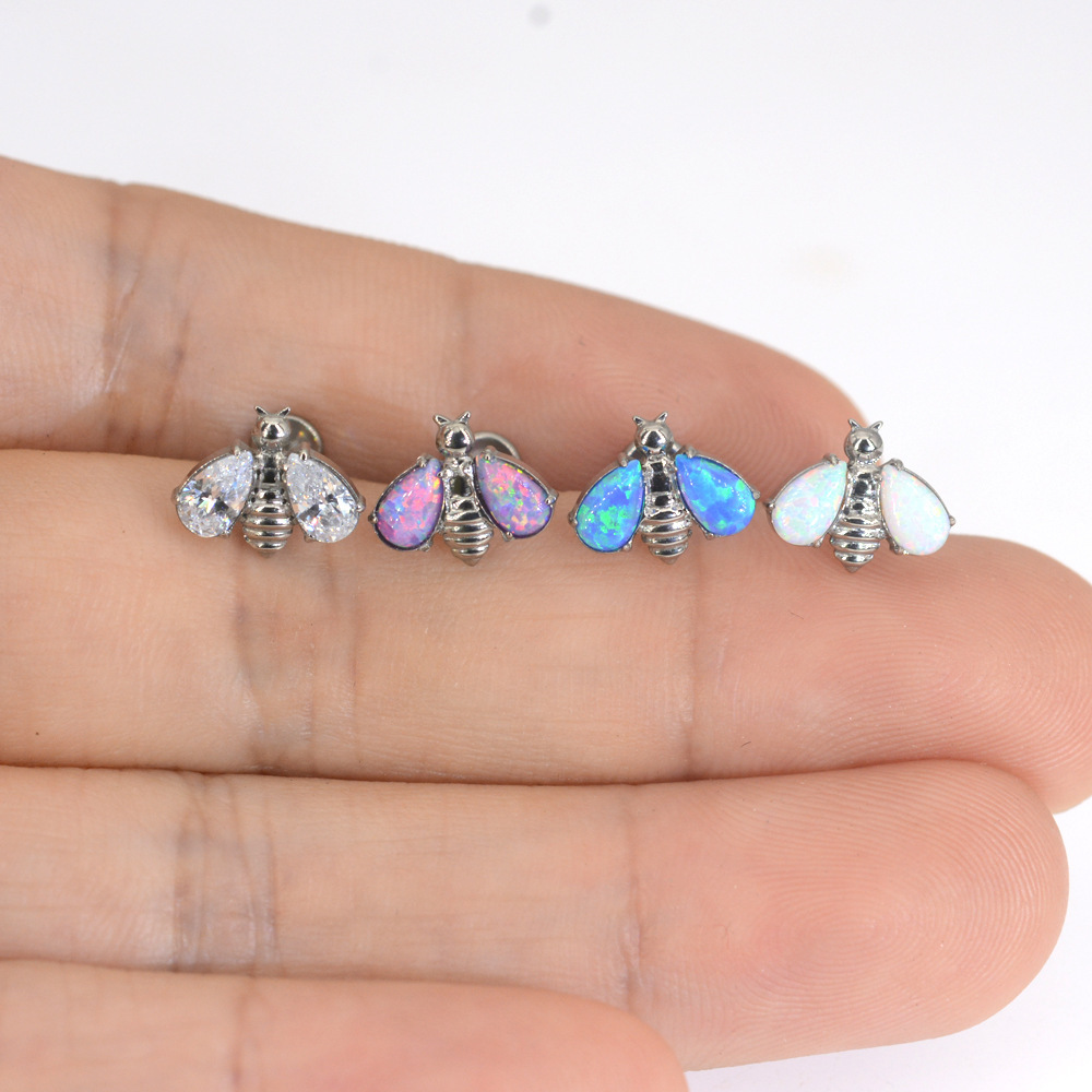 G23 Titanium Opal Labret Stud - Image 8