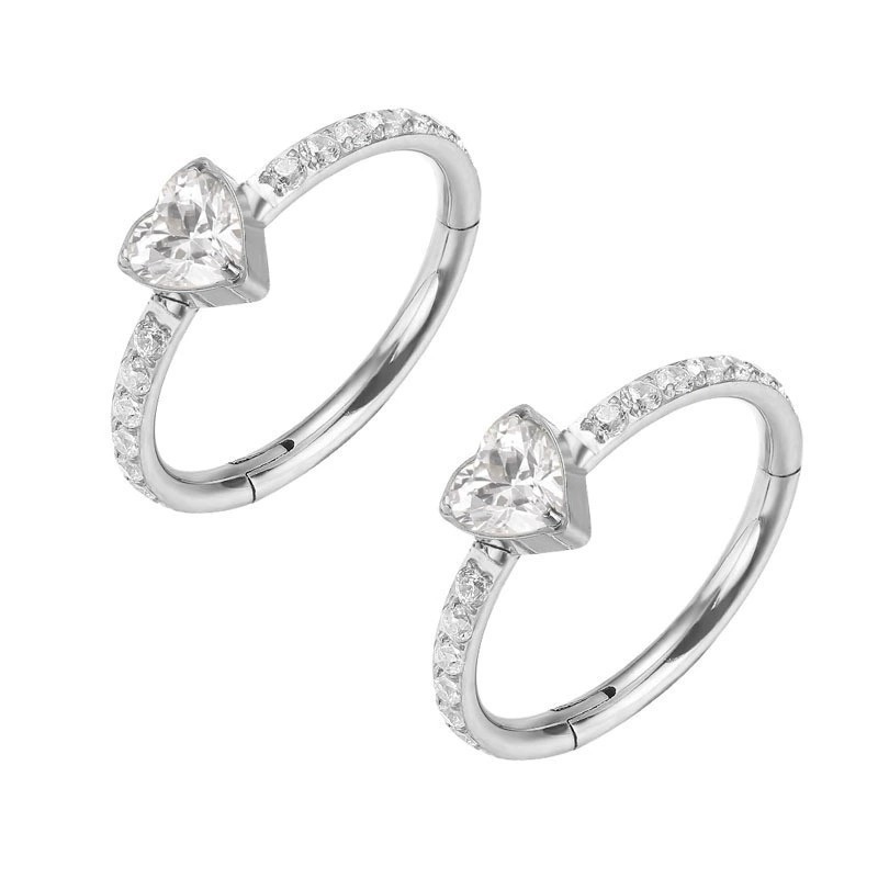 G23 Titanium 14G CZ Seamless Ring Nose Ring | 8/10mm - Image 5