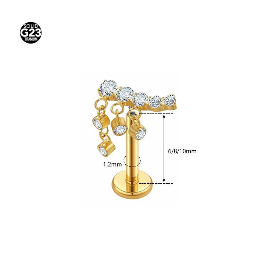 G23 Titanium Flower Chain Labret Stud - Image 2