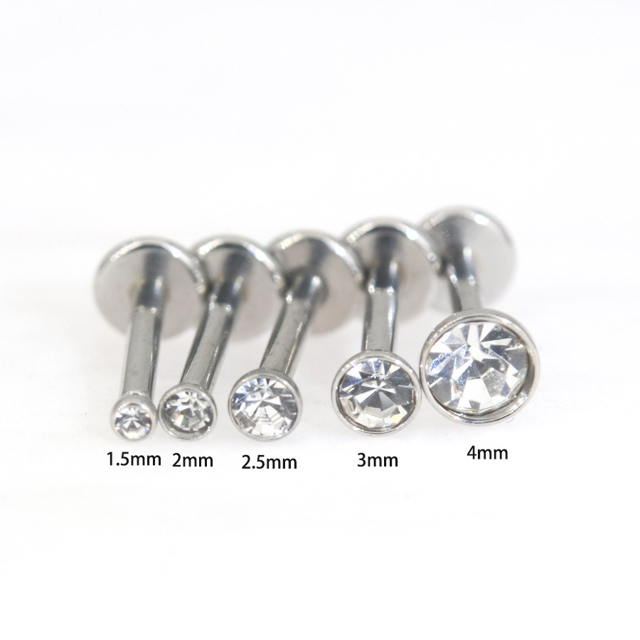 G23 Titanium Bowl Threadless Push-In Labret Stud - Image 2
