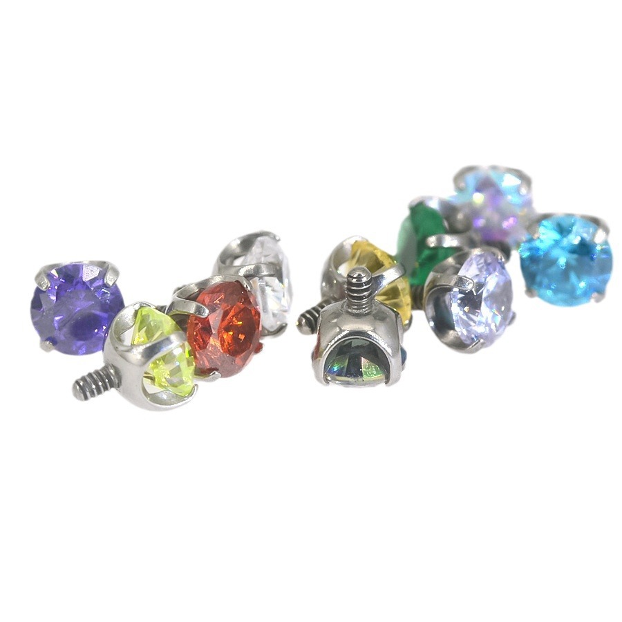 ASTM F136 Titanium 20G CZ Flower Sparkle Labret Stud | 3-6mm - Image 5