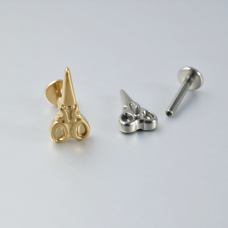ASTM F136 Titanium Starfish Tool Internally Threaded Labret Stud - Image 4