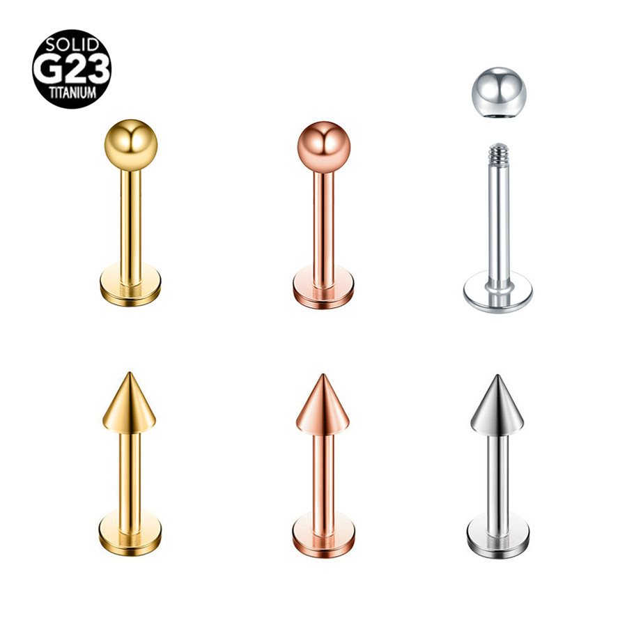 G23 Titanium Externally Threaded Labret Stud | 6/8/10mm Length