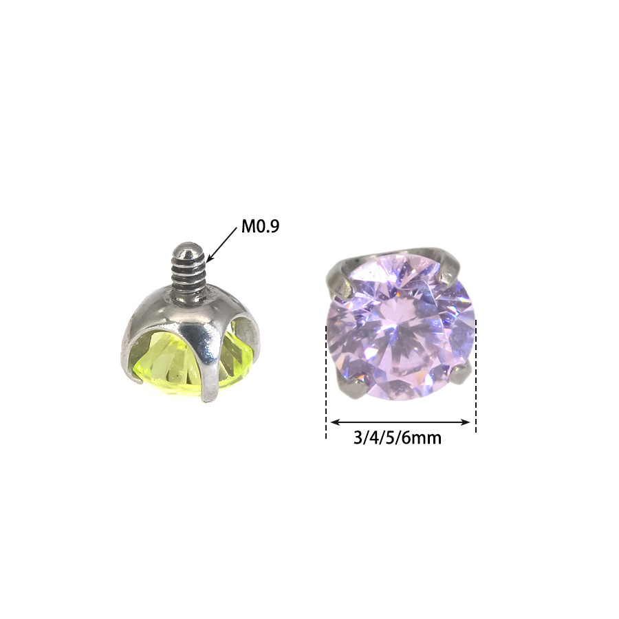 ASTM F136 Titanium 20G CZ Flower Sparkle Labret Stud | 3-6mm - Image 3
