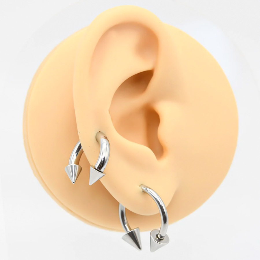 ASTM F136 Titanium Spike Horseshoe Earring - Image 8