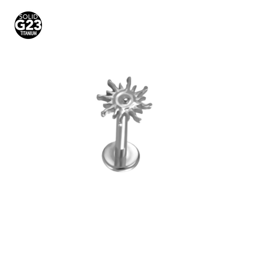 ASTM F136 Titanium 16G Sun Labret Stud | 2mm - Image 3