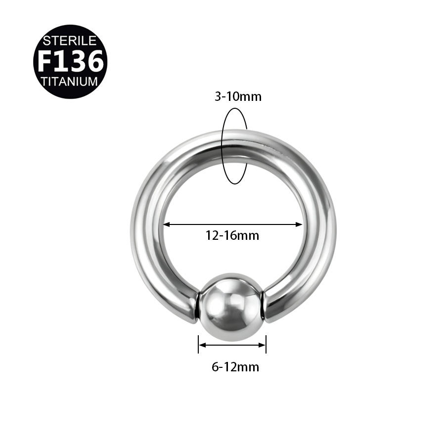 G23 Titanium Ball Punk Genital Ring - Image 2