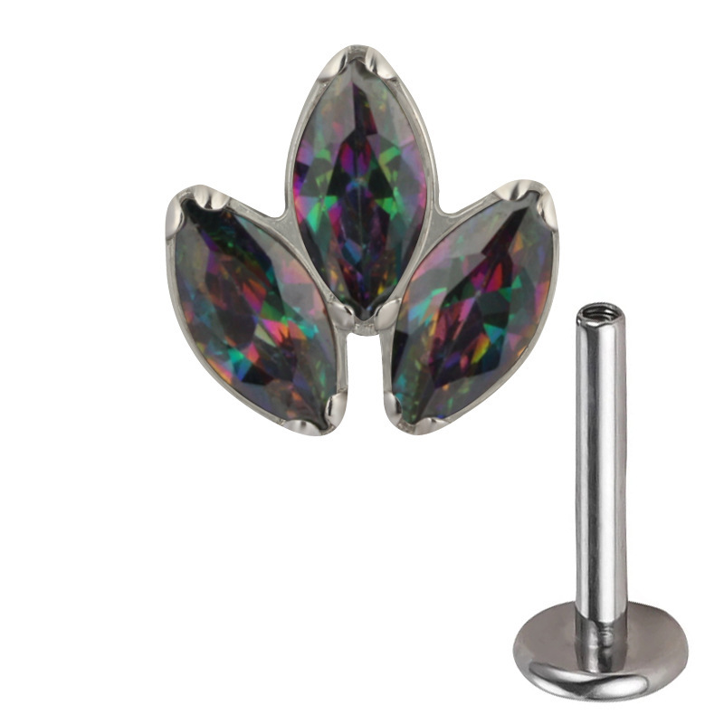 G23 Titanium 16G Marquise Labret Stud - Image 4