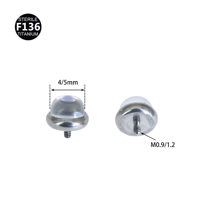 G23 Titanium Opal Internally Threaded Labret Stud - Image 2