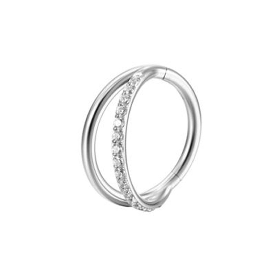 G23 Titanium CZ Seamless Ring Nose Ring - Image 3